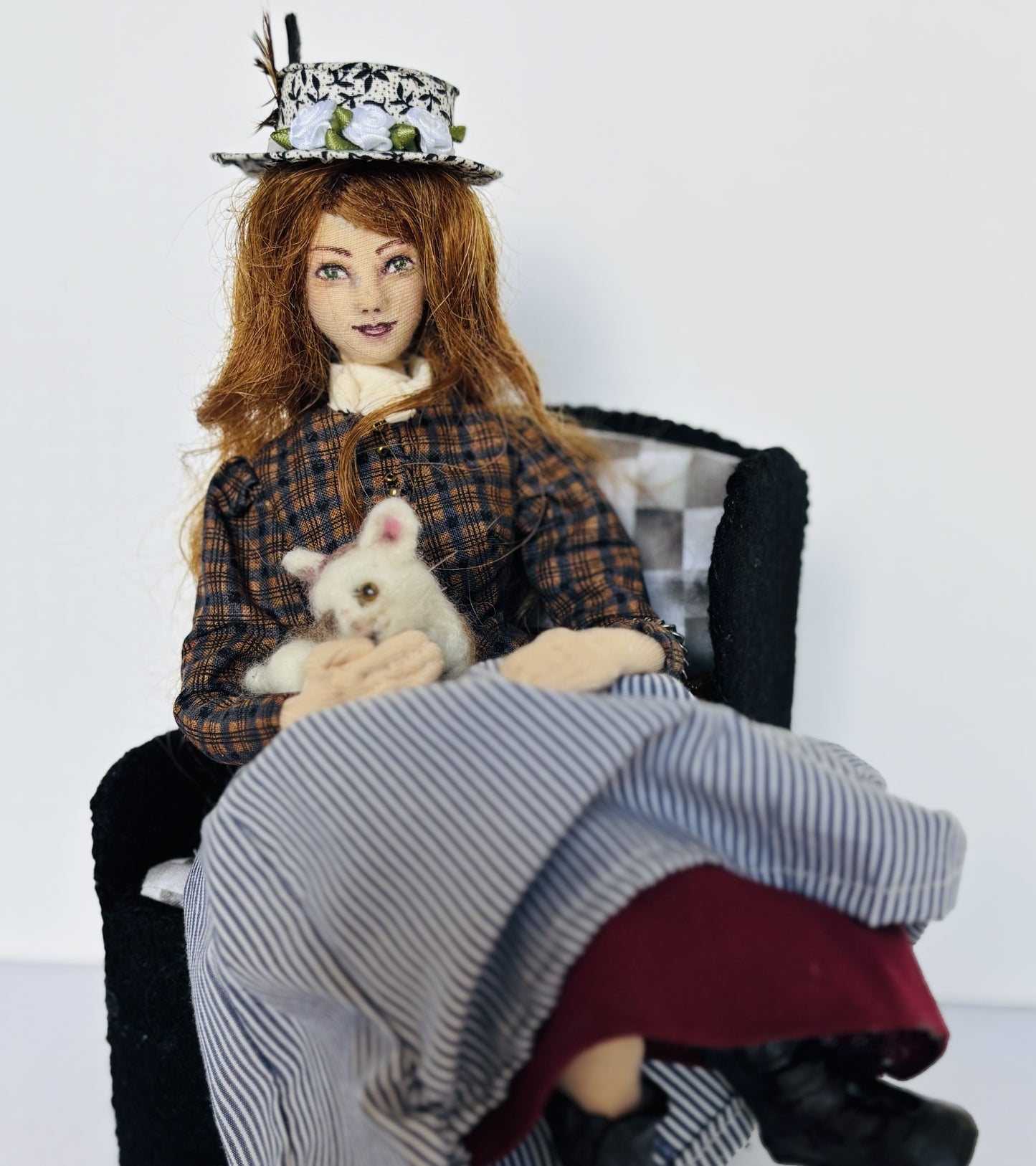 Cat Lady Art Doll Mixed media