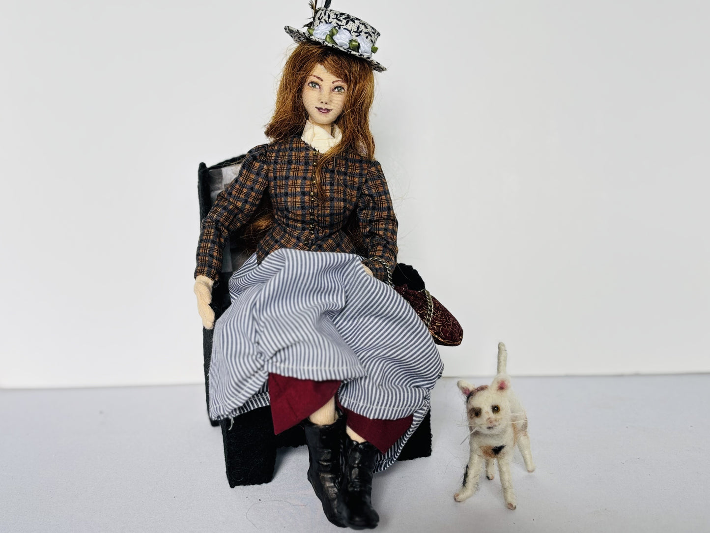 Cat Lady Art Doll Mixed media