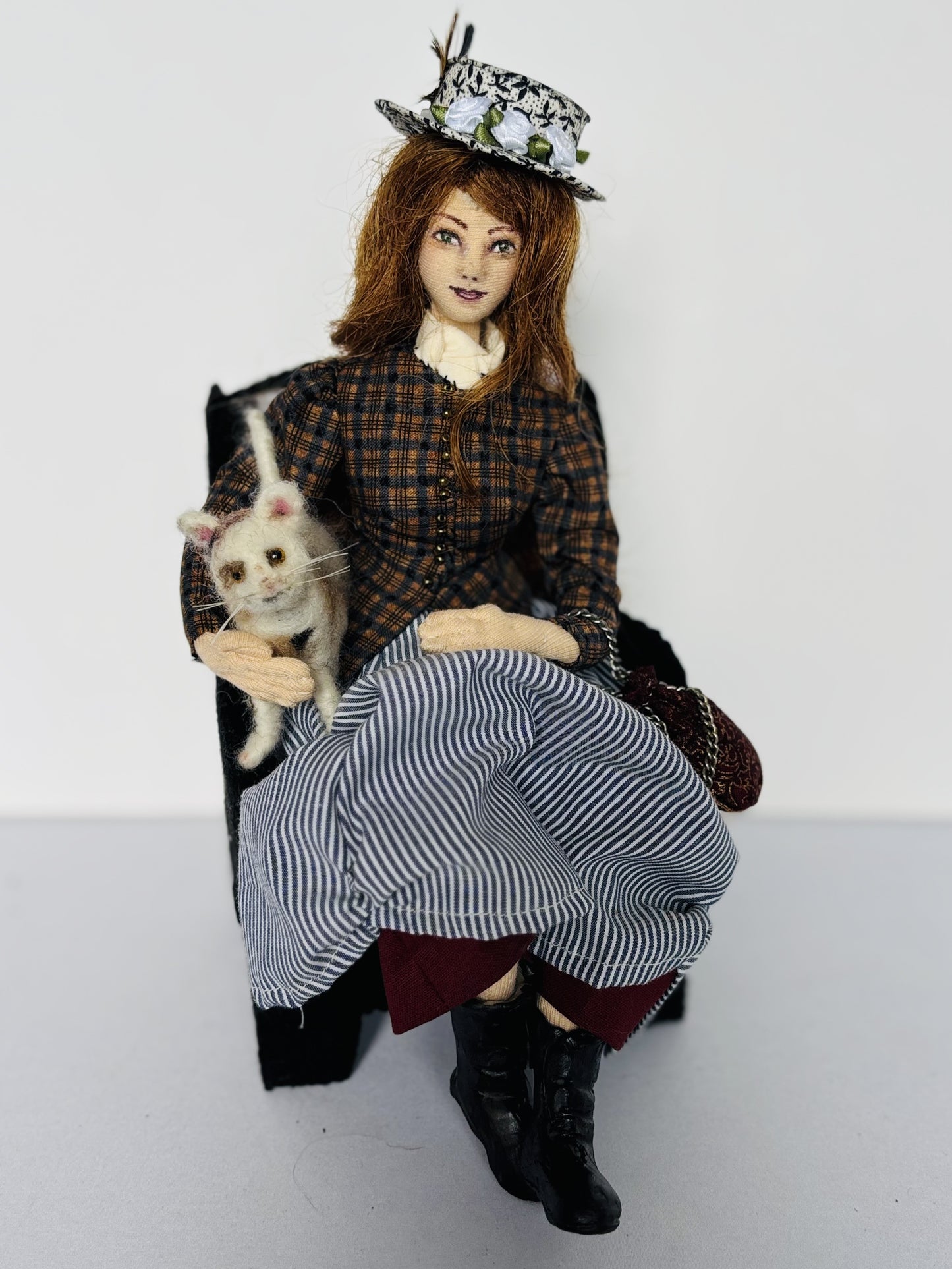 Cat Lady Art Doll Mixed media