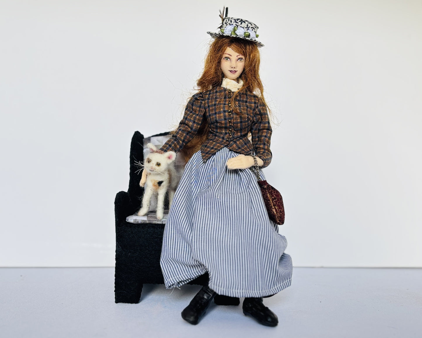 Cat Lady Art Doll Mixed media