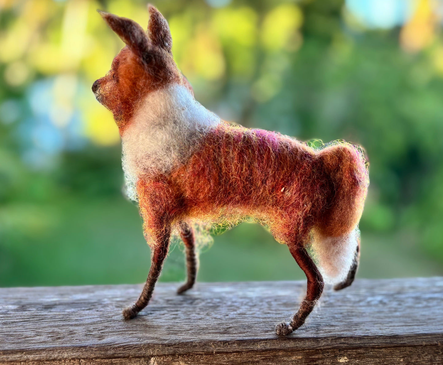 Art doll animal collectable needle felt fox poseable