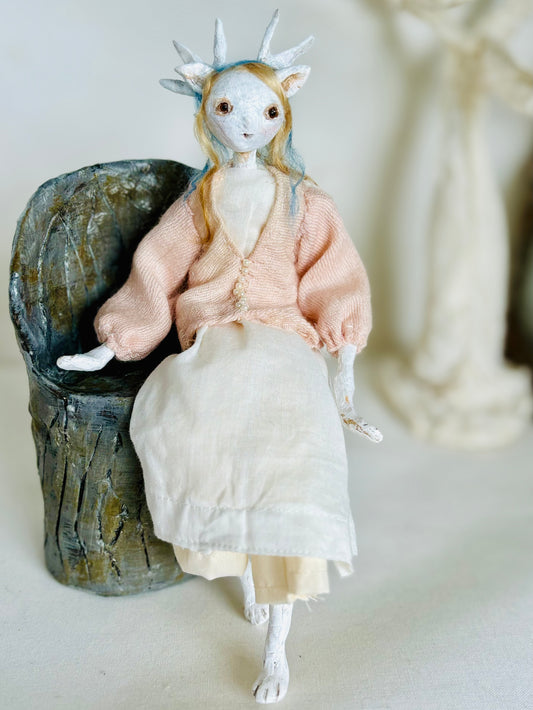 Art doll woodland, deer girl