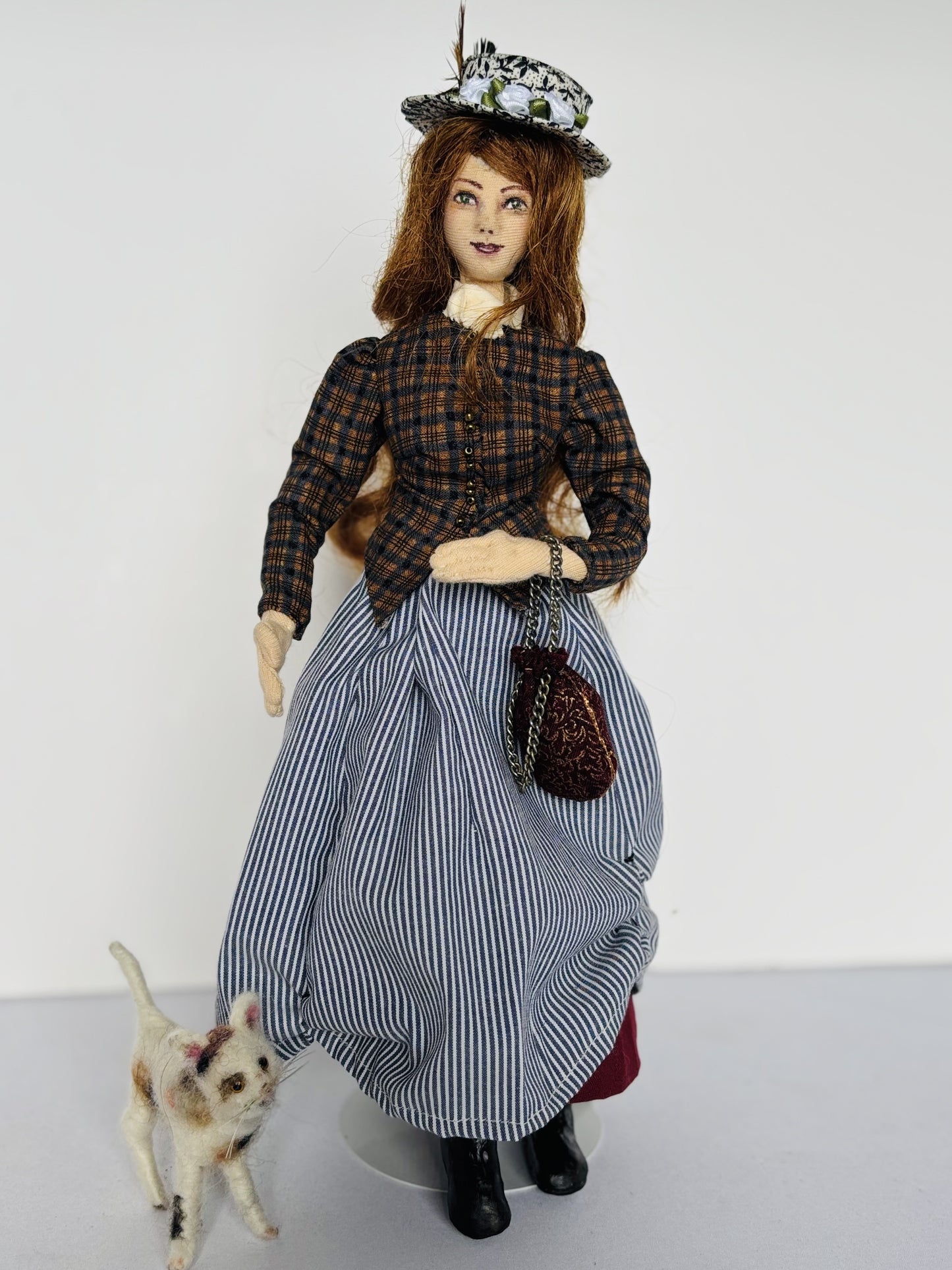 Cat Lady Art Doll Mixed media