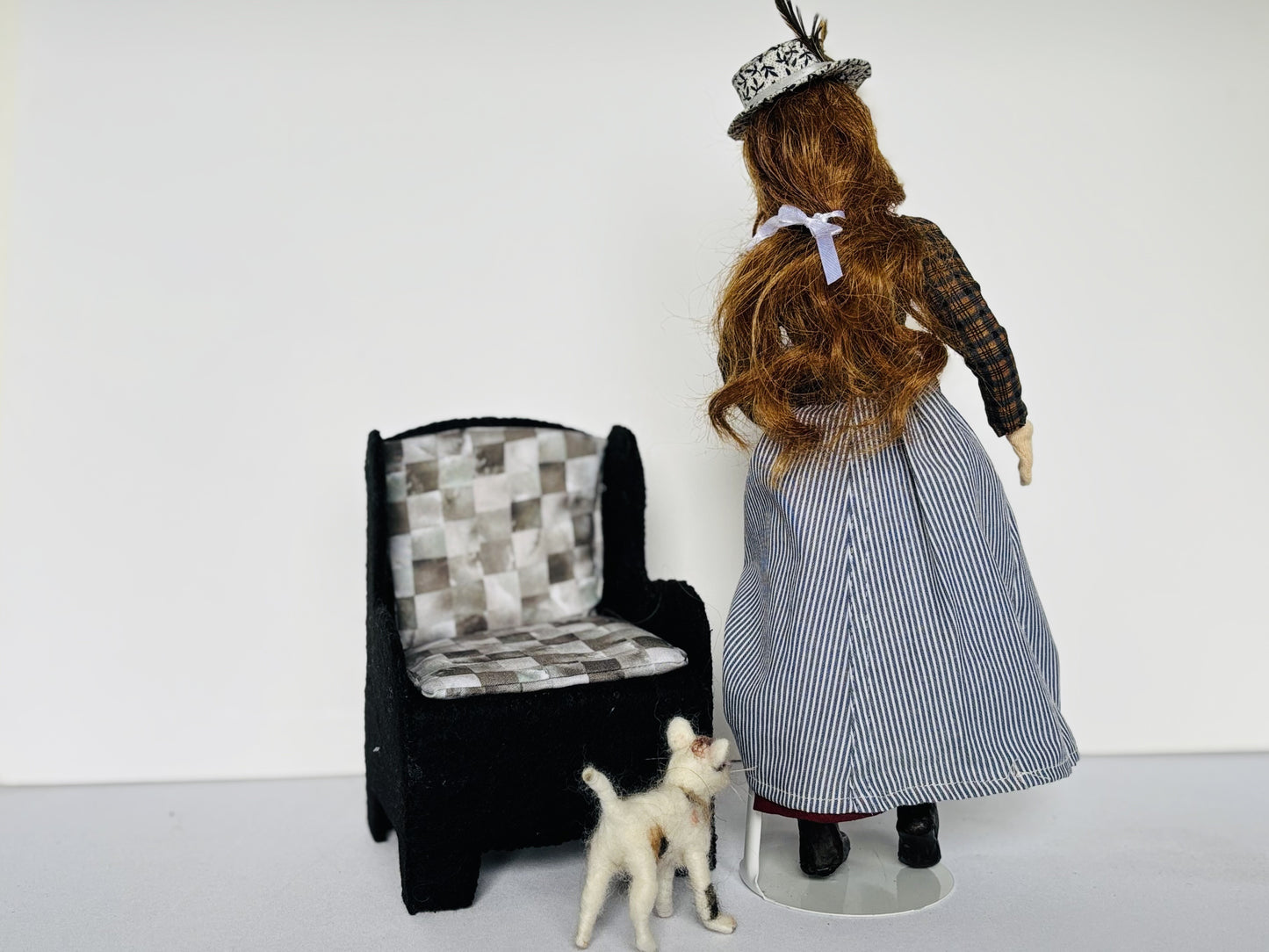 Cat Lady Art Doll Mixed media