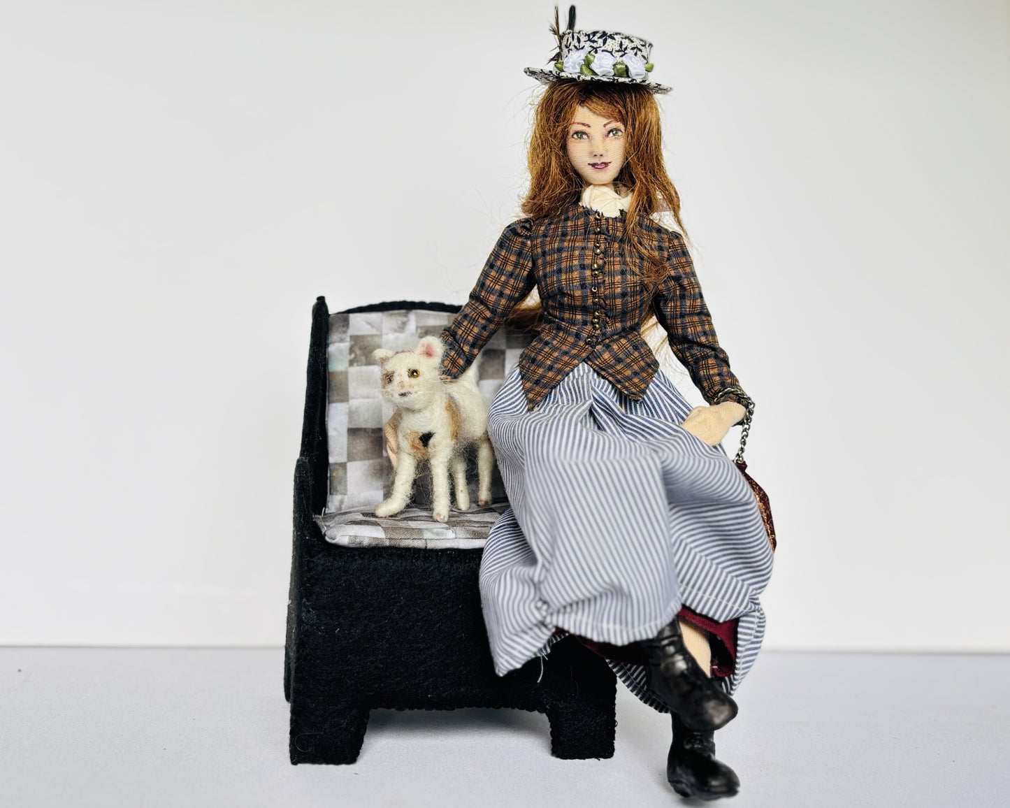 Cat Lady Art Doll Mixed media