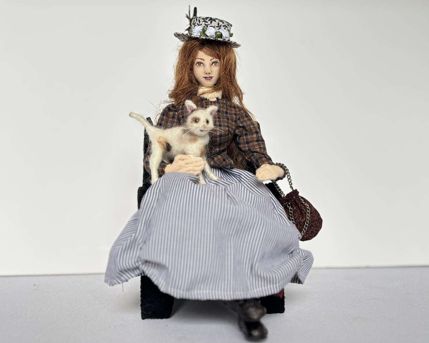 Cat Lady Art Doll Mixed media