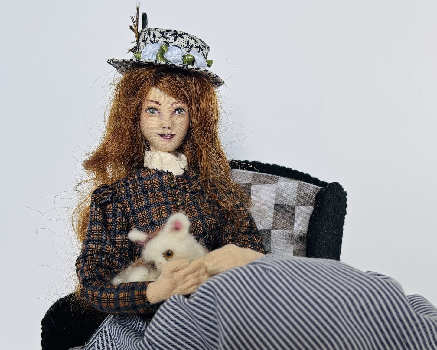 Cat Lady Art Doll Mixed media