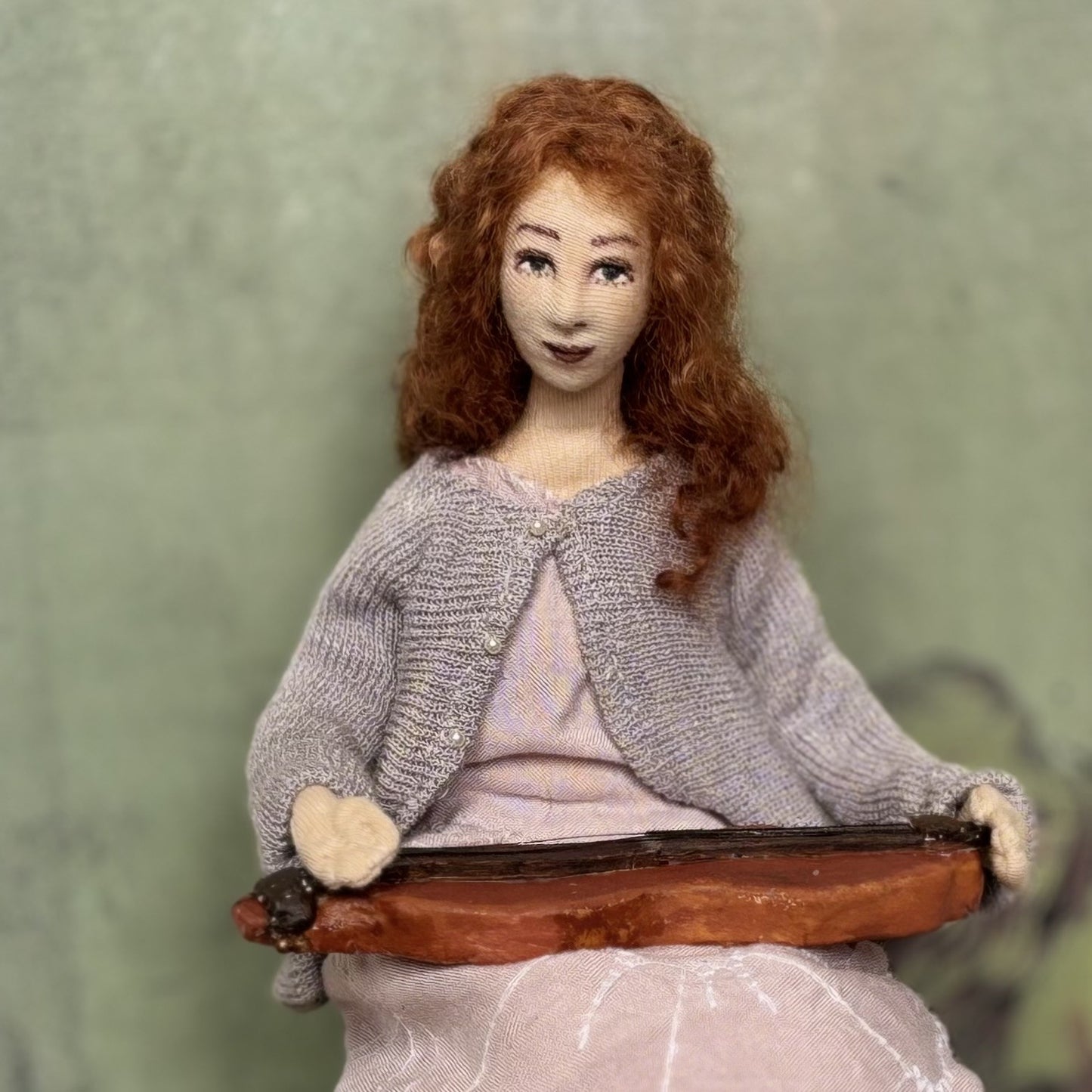 Art Doll Busker, mountain girl with dulcimer