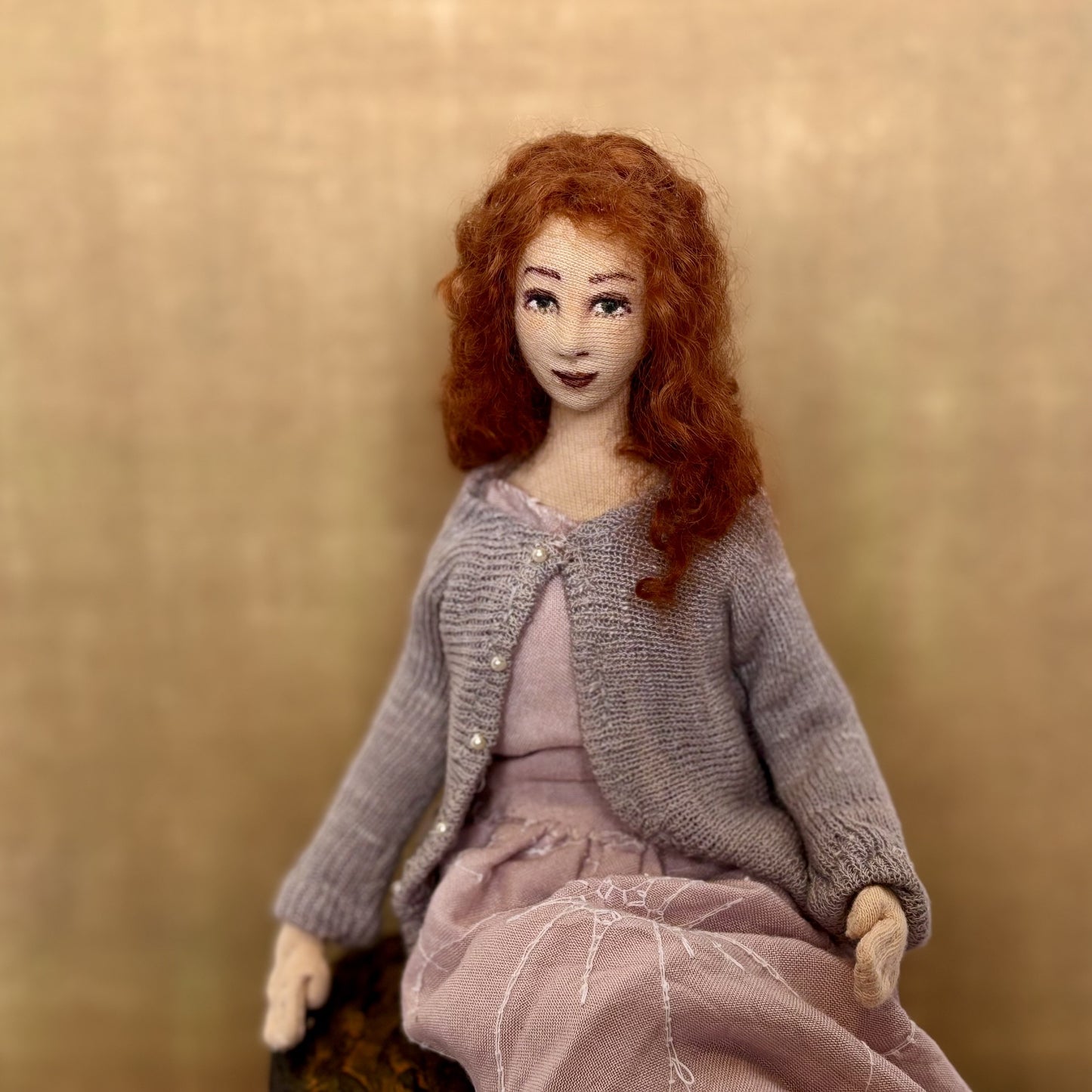 Art Doll Busker, mountain girl with dulcimer