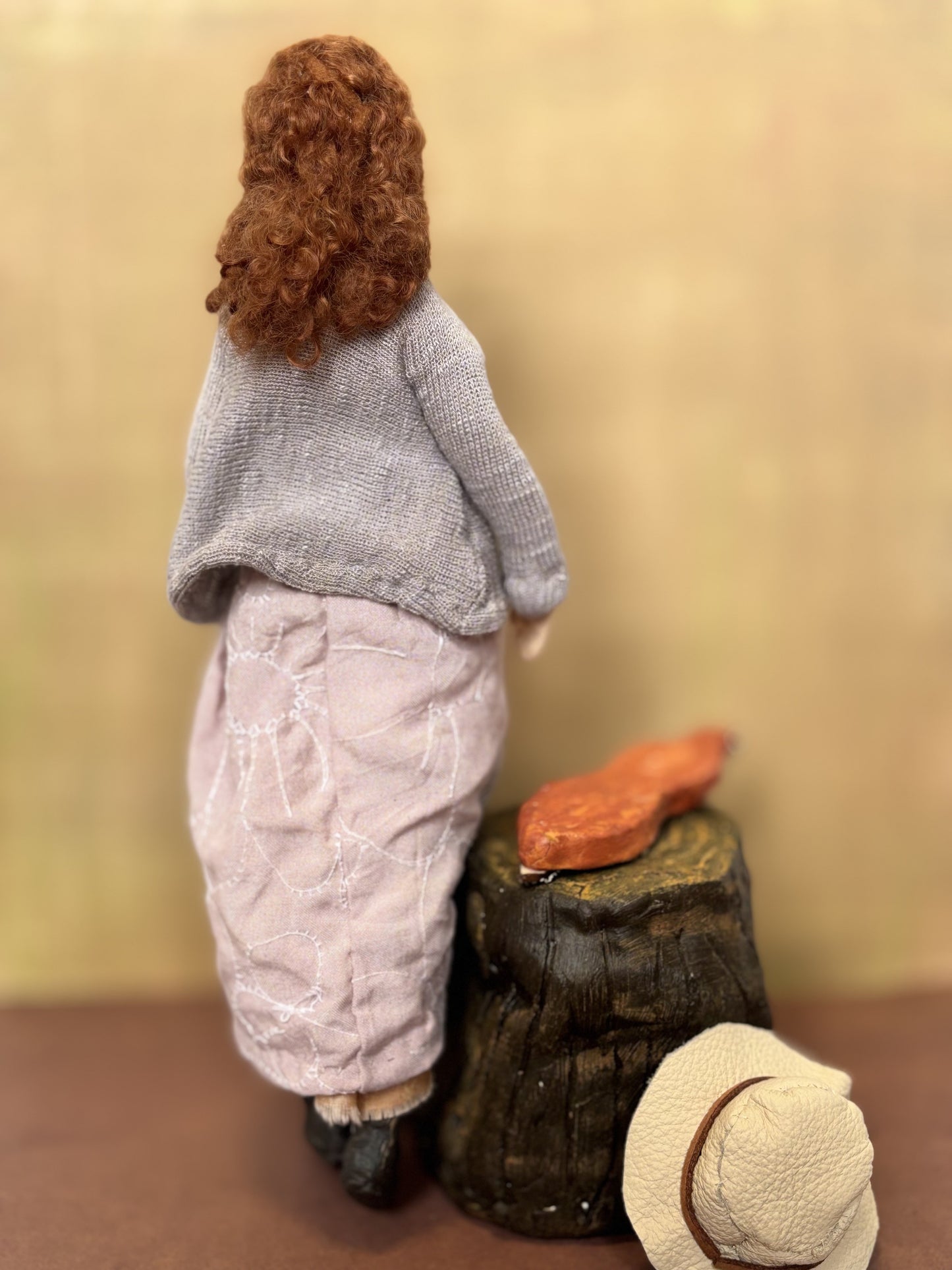 Art Doll Busker, mountain girl with dulcimer