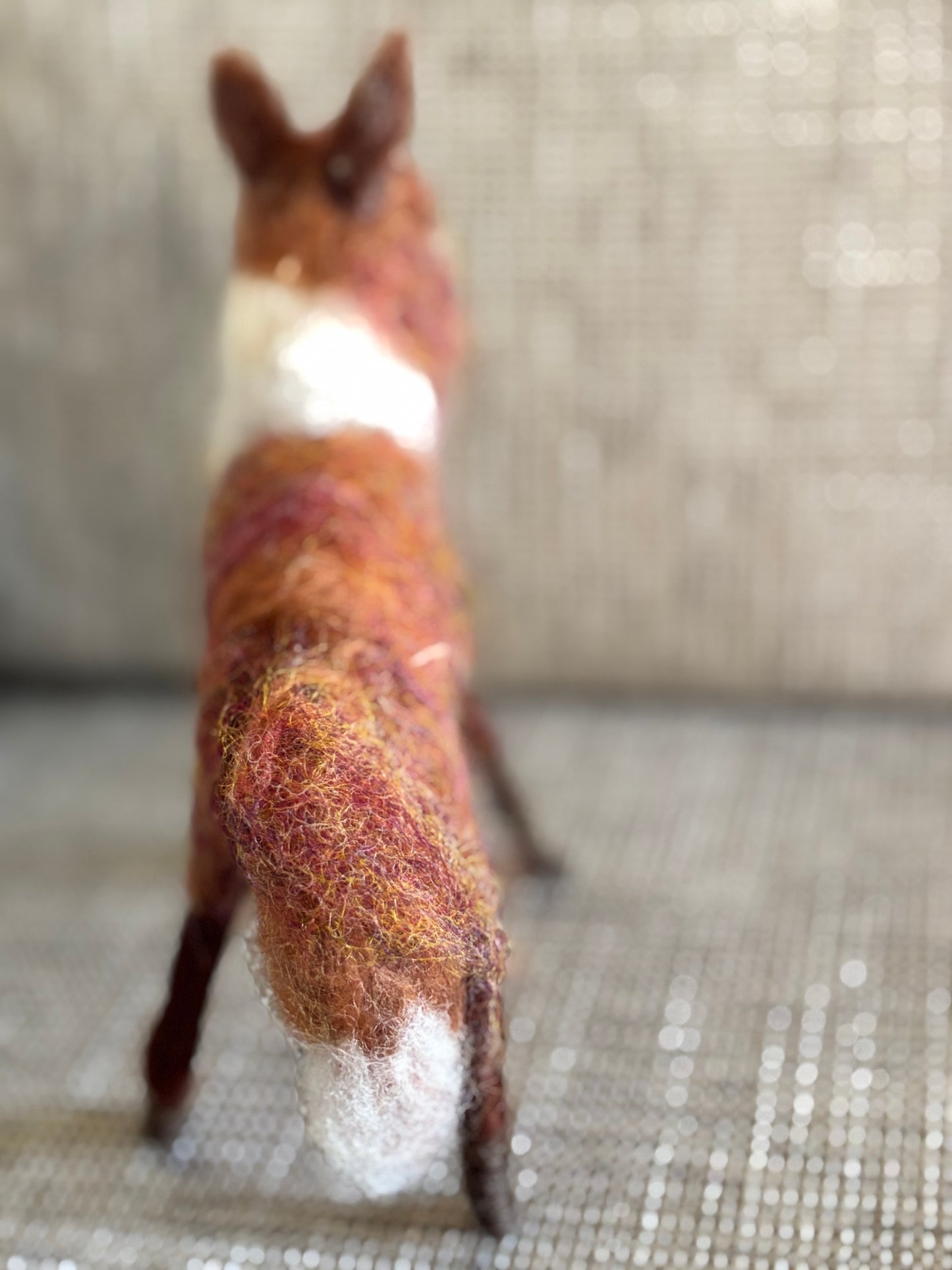 Art doll animal collectable needle felt fox poseable