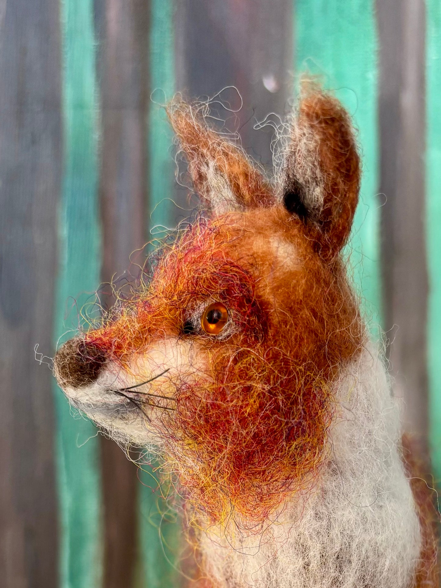 Art doll animal collectable needle felt fox poseable