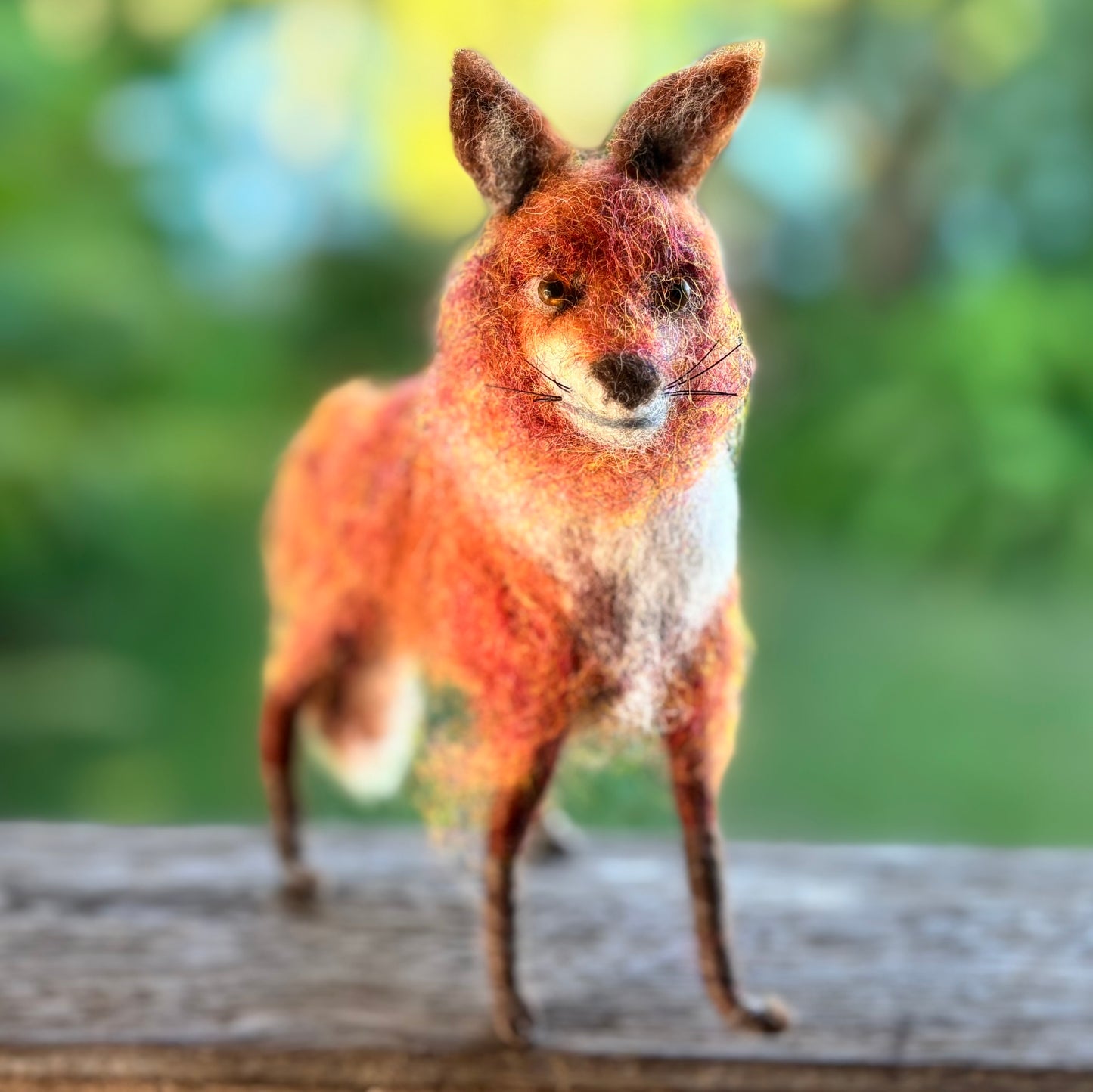 Art doll animal collectable needle felt fox poseable